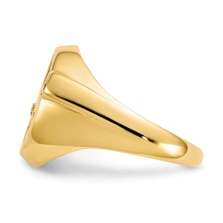 10k Yellow Gold Diamond and Oval Black Onyx Dad Men's Ring