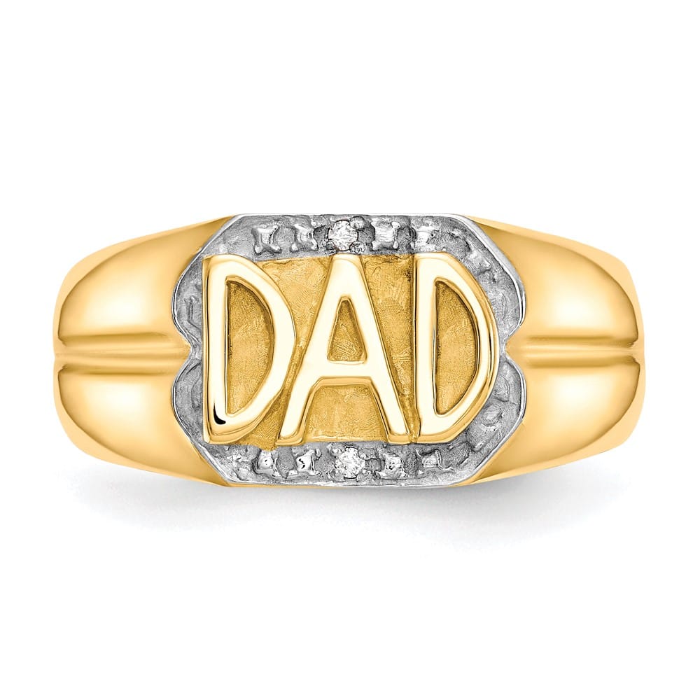 10k Yellow Gold Diamond Dad Men's Ring