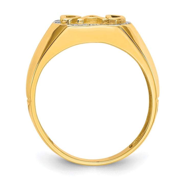 10k Yellow Gold Diamond Dad Men's Ring