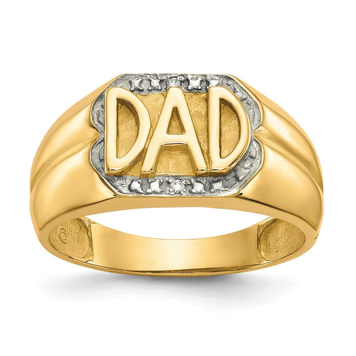 10k Yellow Gold Diamond Dad Men's Ring