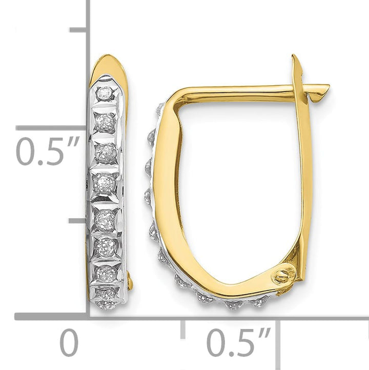 10k Yellow Gold Diamond Fascination Hinged Hoop Earrings