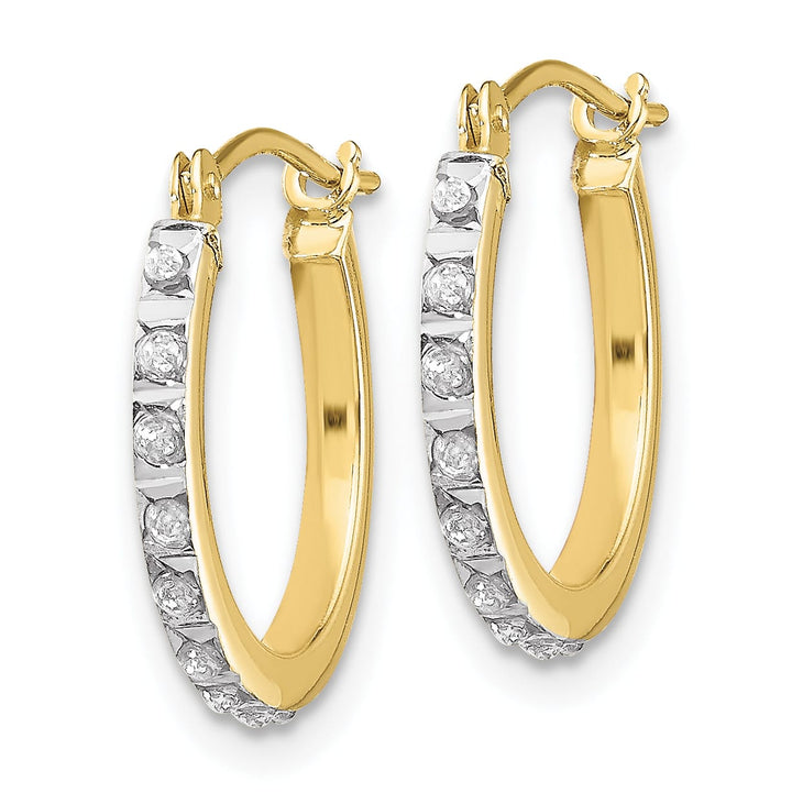 10k Yellow Gold Diamond Fascination Hoop Earrings