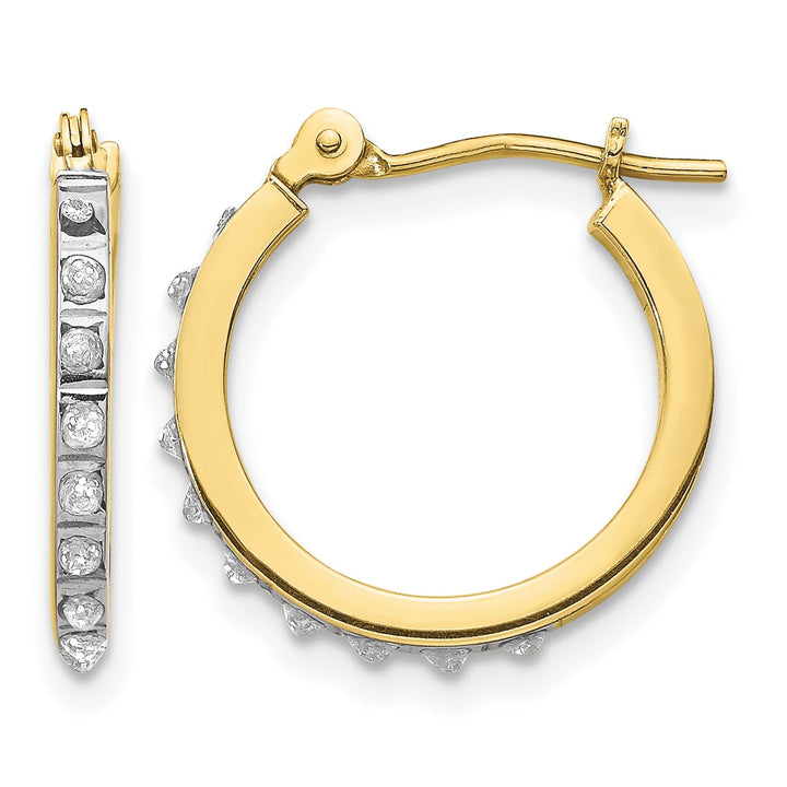10k Yellow Gold Diamond Fascination Hoop Earrings