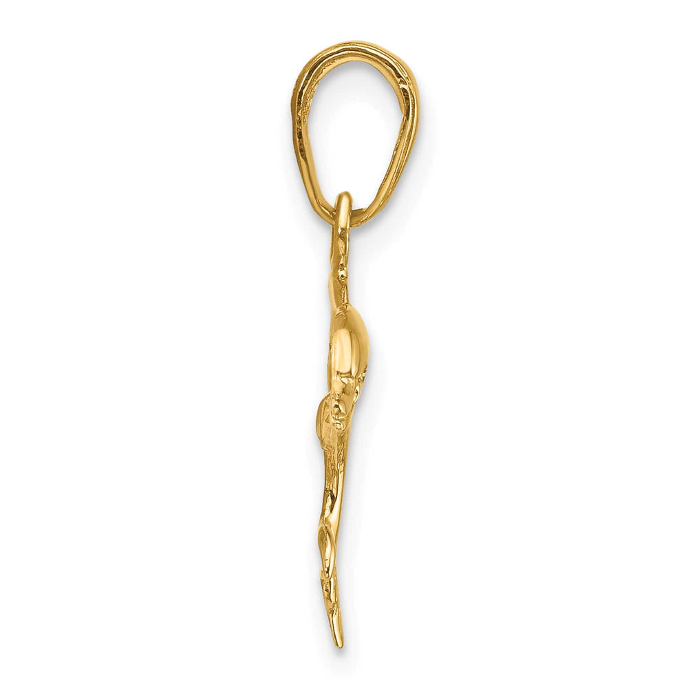 10K Yellow Gold Dolphin Pendant, Large