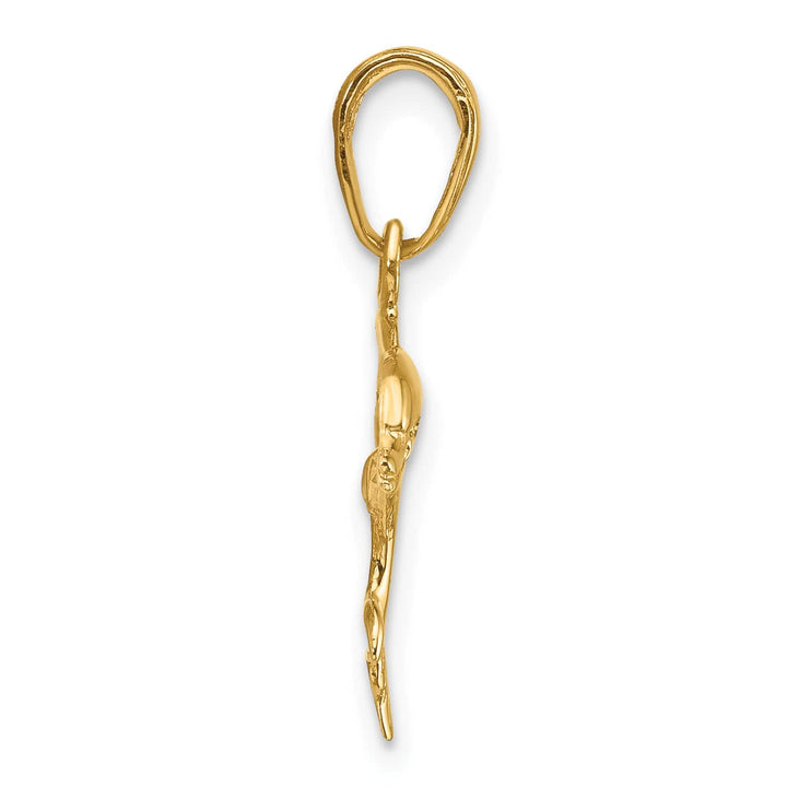 10K Yellow Gold Dolphin Pendant, Large