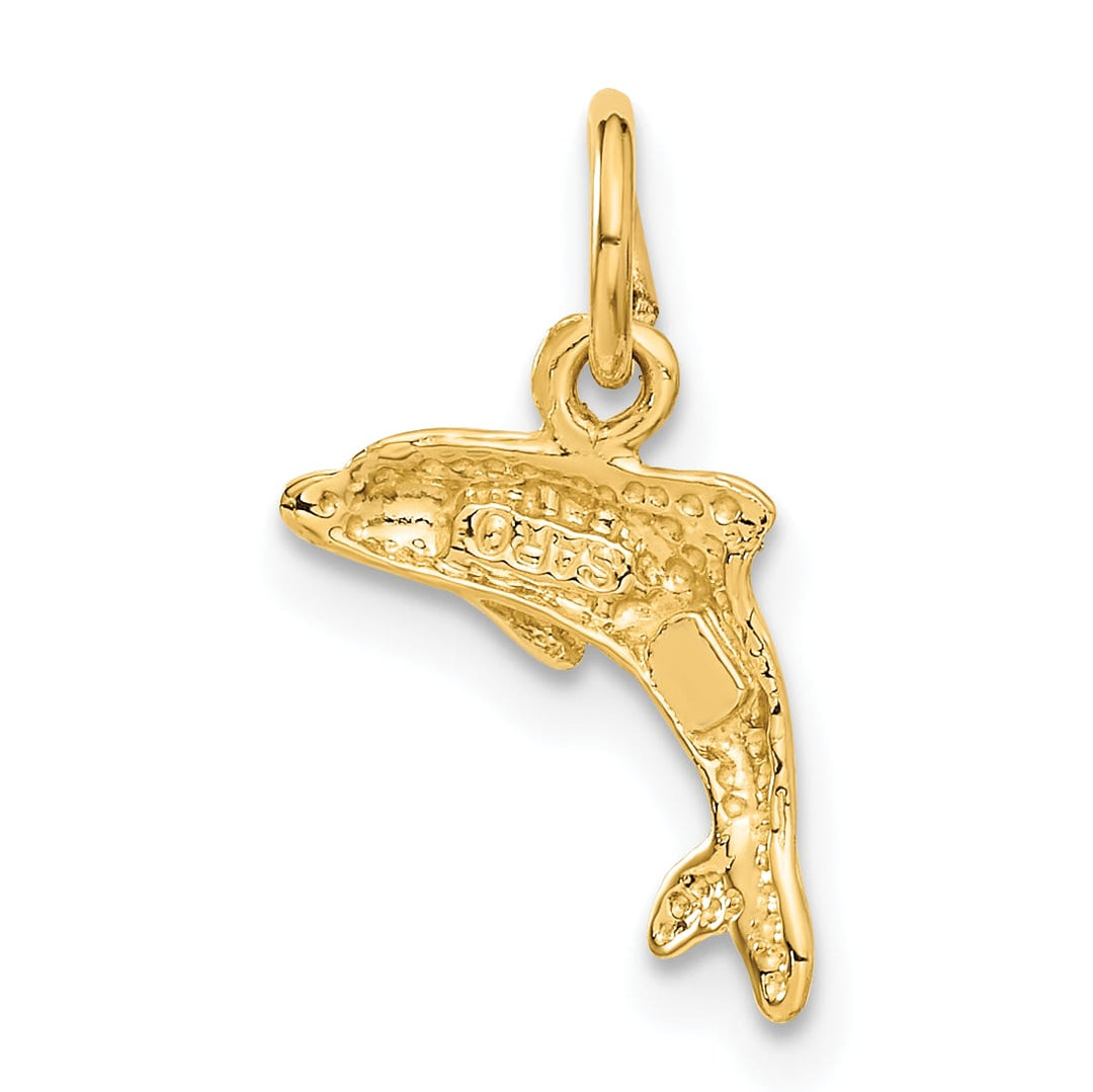 10K Yellow Gold Dolphin Pendant, Small