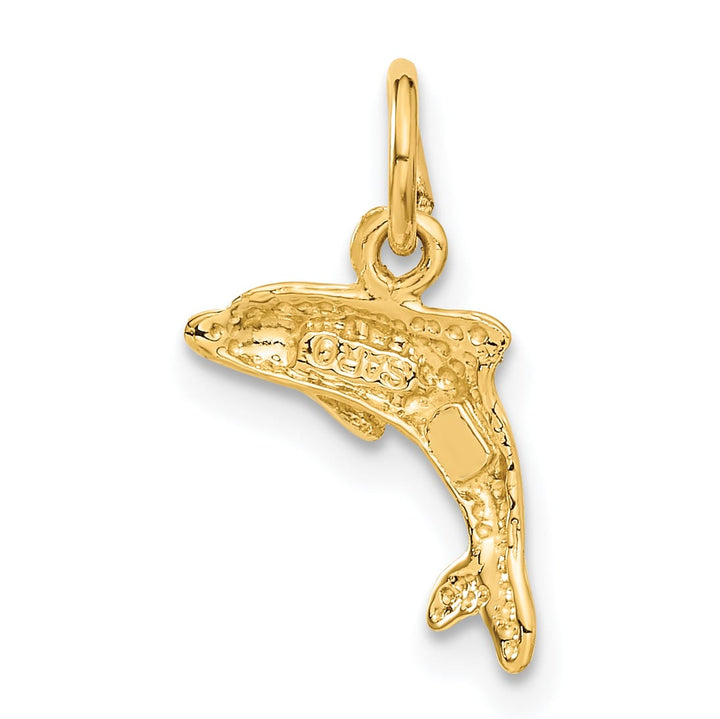 10K Yellow Gold Dolphin Pendant, Small