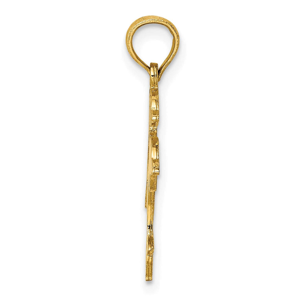 10K Yellow Gold Double Dolphins Charm