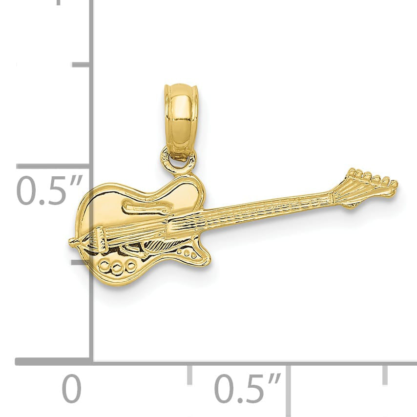 10K Yellow Gold Electric Guitar Pendant
