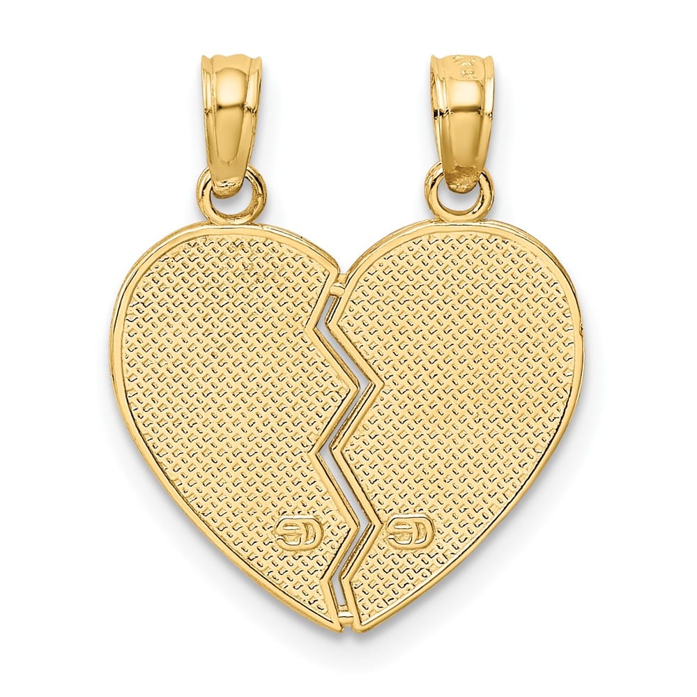 10K Yellow Gold Enameled Medium Mother - Daughter 2-Piece Pendant