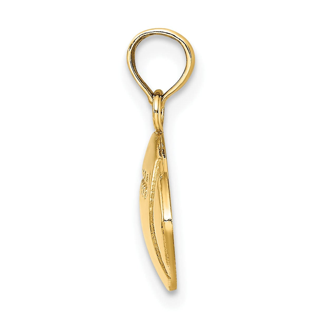 10K Yellow Gold Engraveable Football Charm