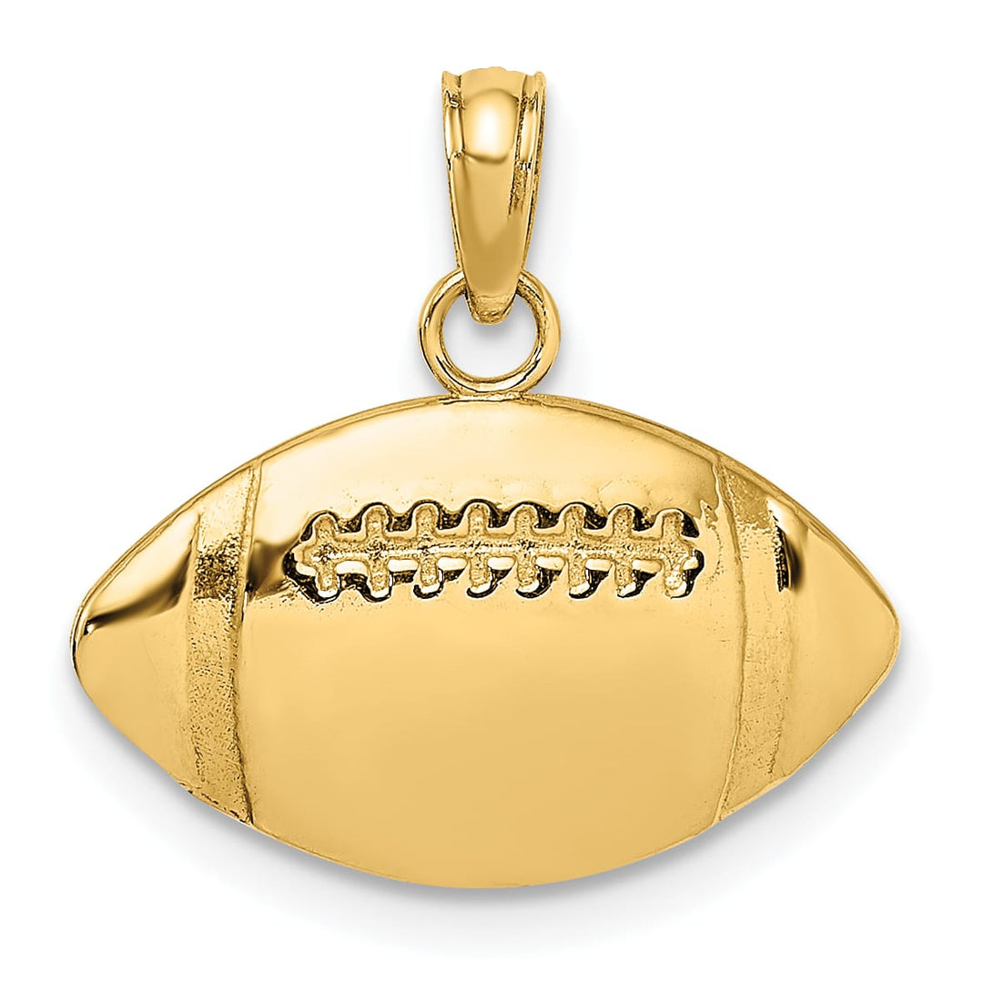 10K Yellow Gold Engraveable Football Charm