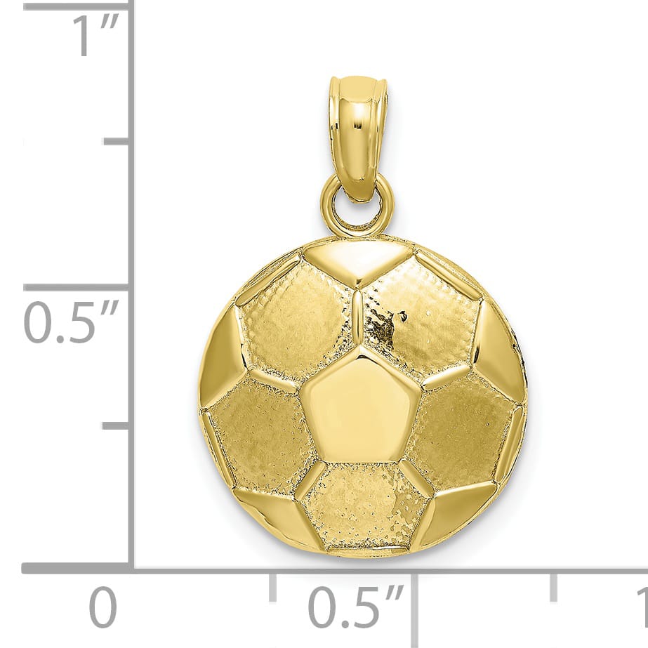 10K Yellow Gold Engraveable Soccer Ball Charm
