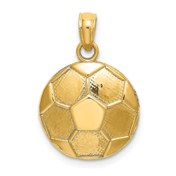 10K Yellow Gold Engraveable Soccer Ball Charm