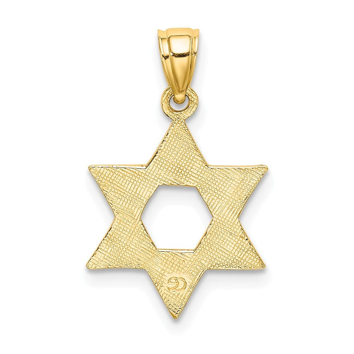 10K Yellow Gold Engraved Swirls Star of David Charm
