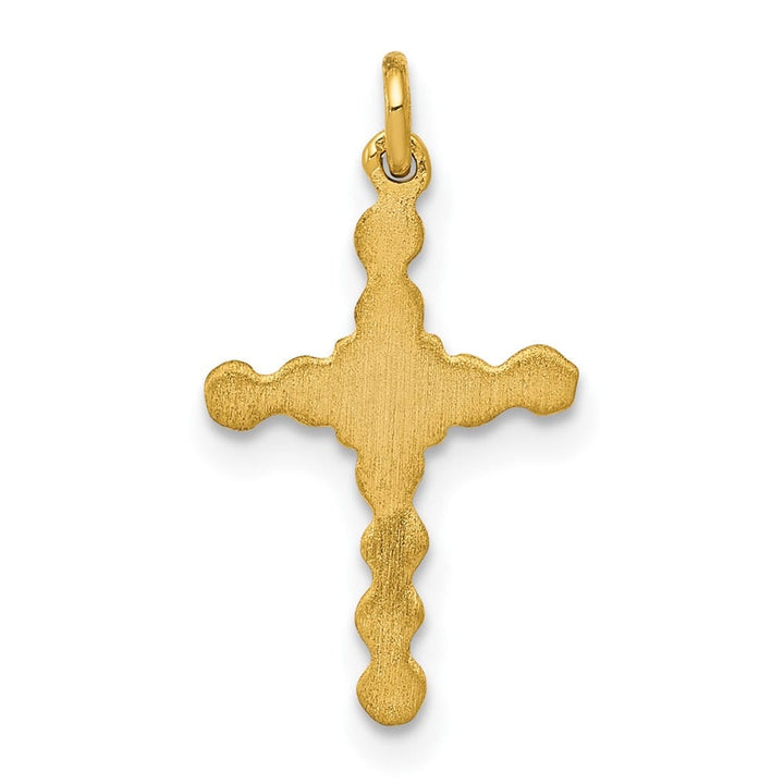 10K Yellow Gold Extra Large .01 ct Diamond Cross Charm