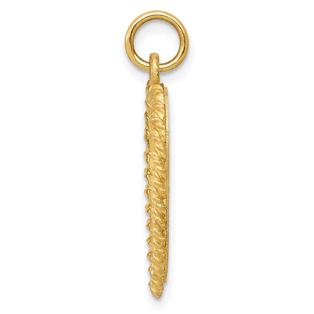 10K Yellow Gold Extra Large 50th Anniversary Heart Charm