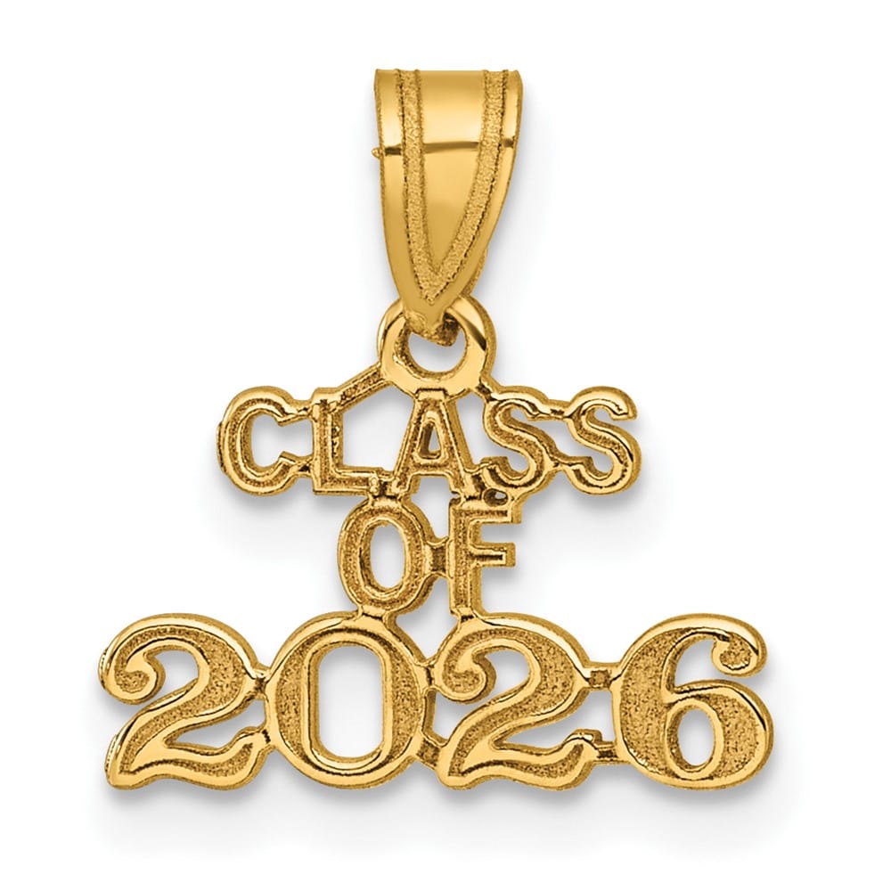 10K Yellow Gold Extra Large Block Class of 2026 Charm