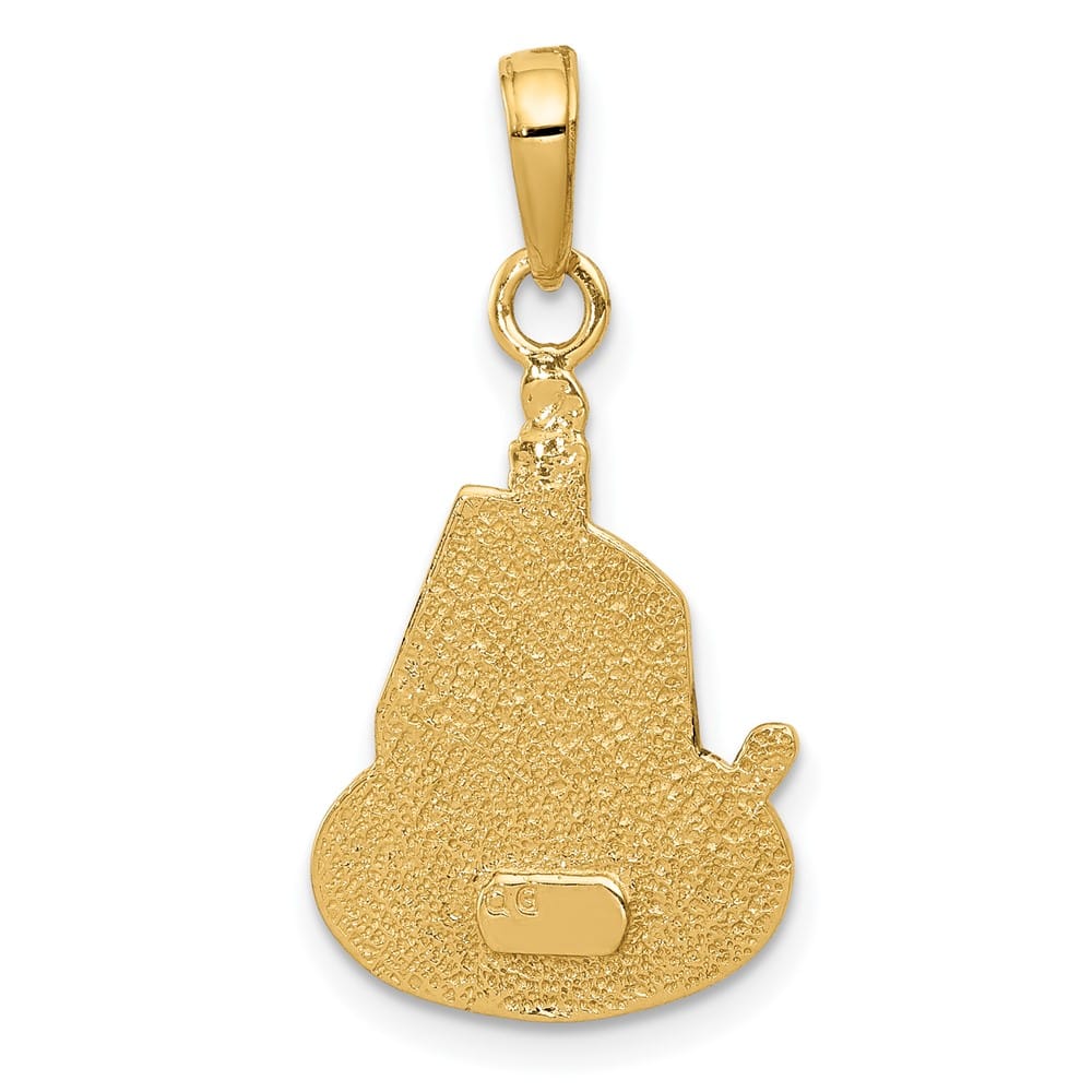 10K Yellow Gold Extra Large Slice of Cake with Candle Happy Pendant