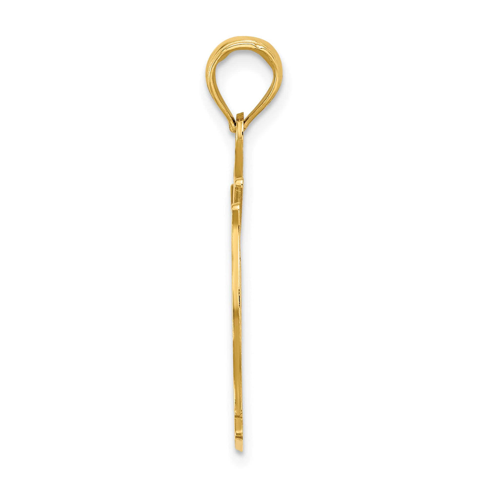 10K Yellow Gold FD Ladies AUX in Shield Cut-out Charm