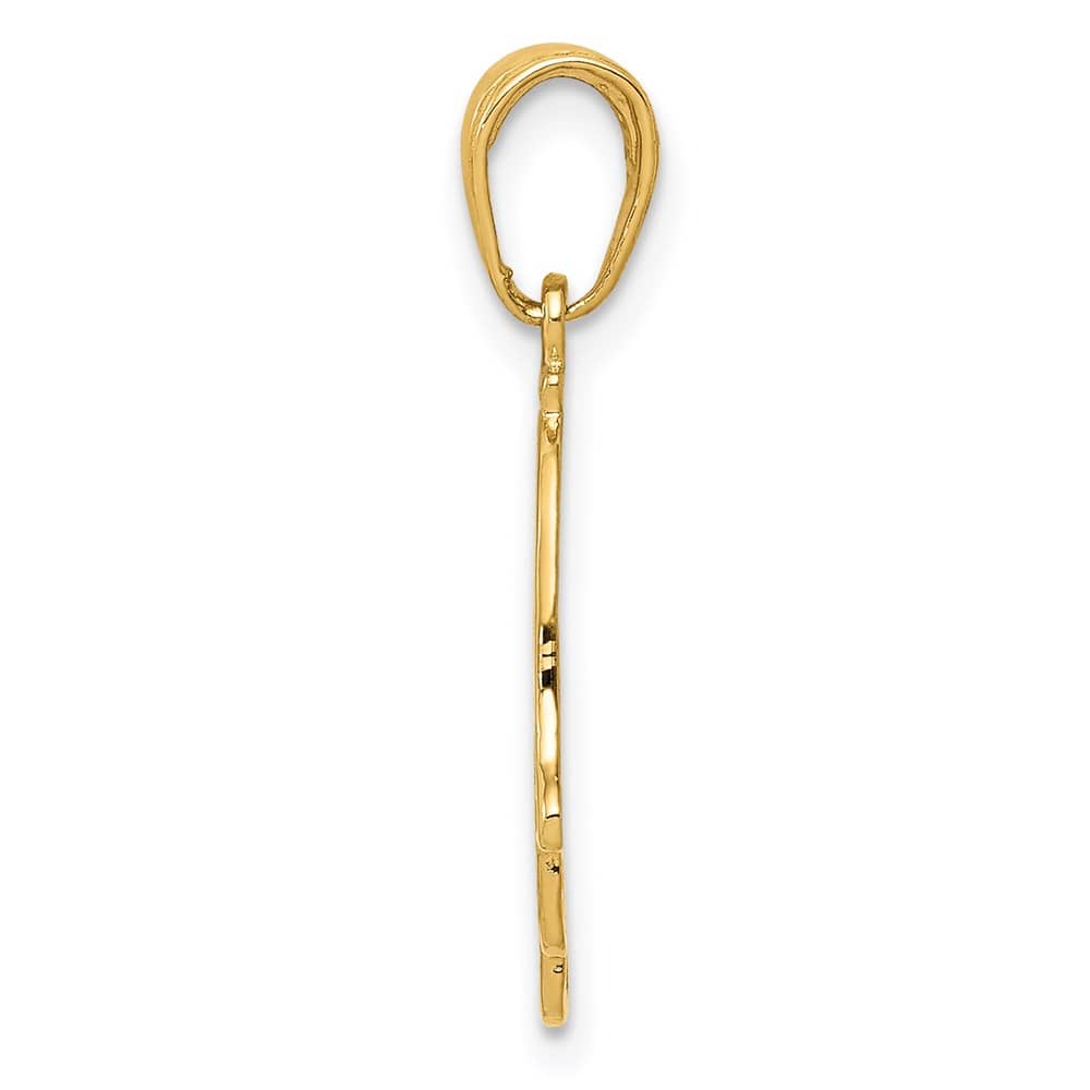 10K Yellow Gold Filigree Chamseh 16.26 mm x 11.6 mm Pendant
