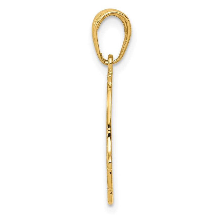 10K Yellow Gold Filigree Chamseh 16.26 mm x 11.6 mm Pendant