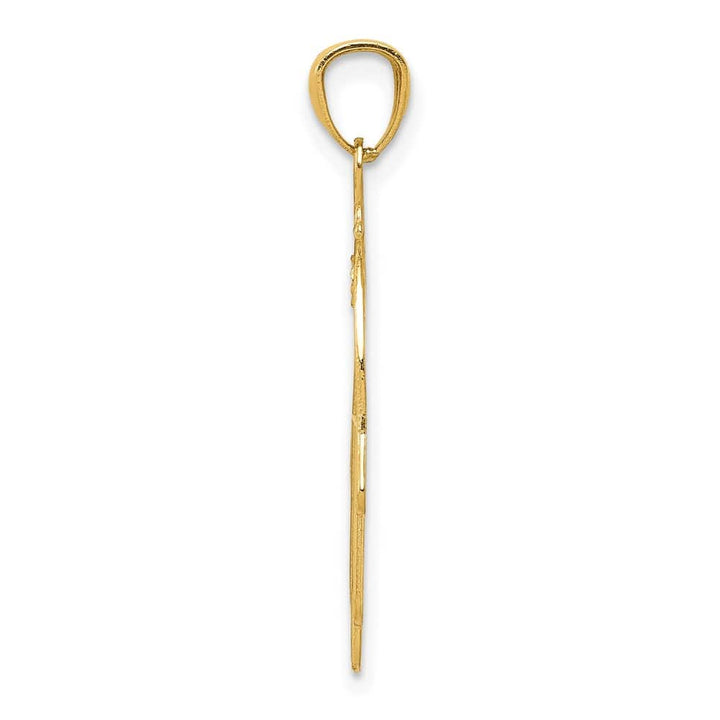 10K Yellow Gold Filigree Hamsa / Hand of God Pendant