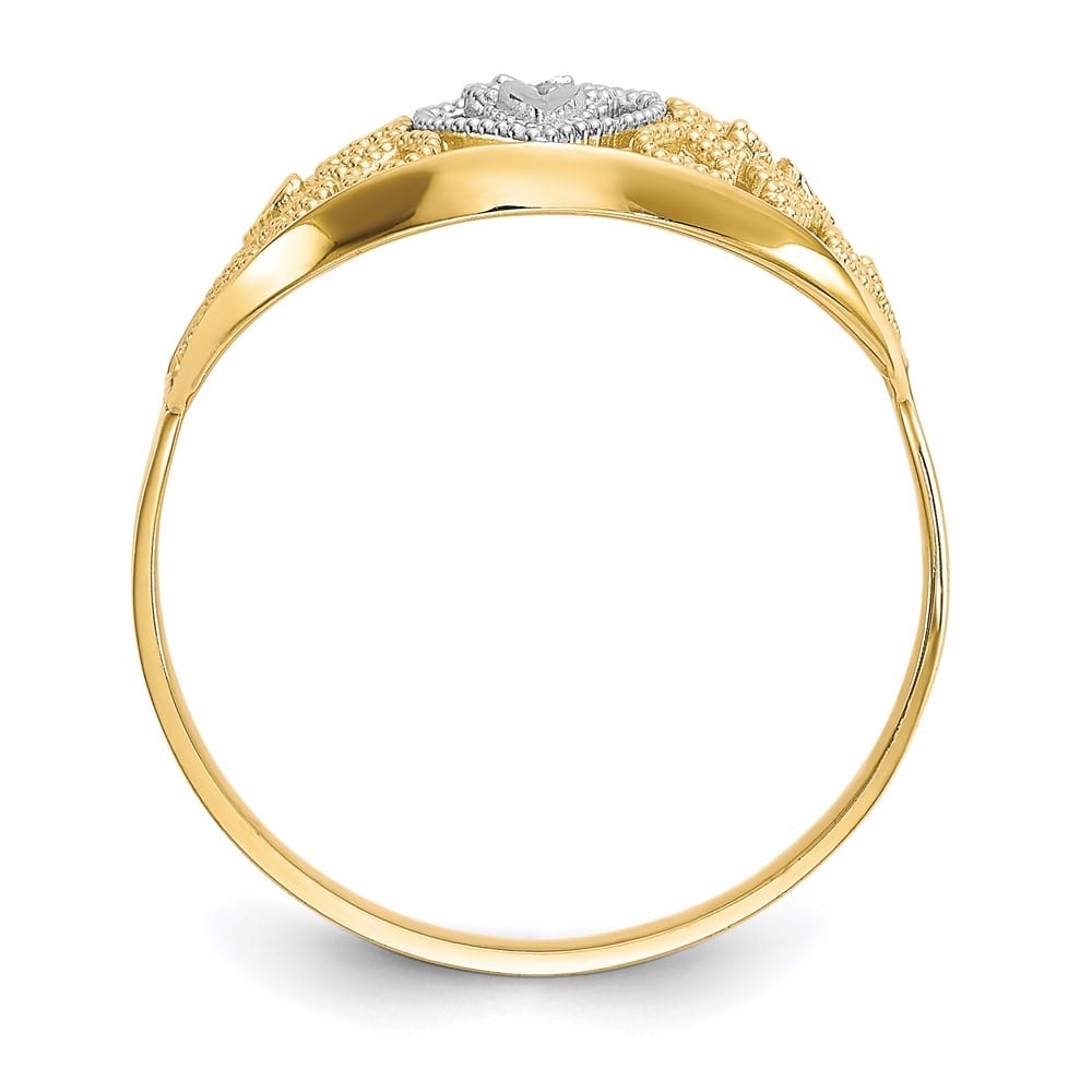 10k Yellow Gold Filigree Heart Ring