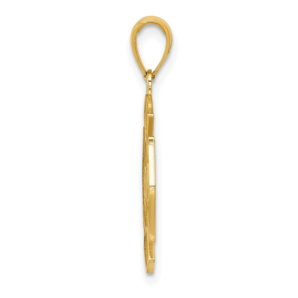 10K Yellow Gold Fire Dept. FD Maltese Cross Pendant