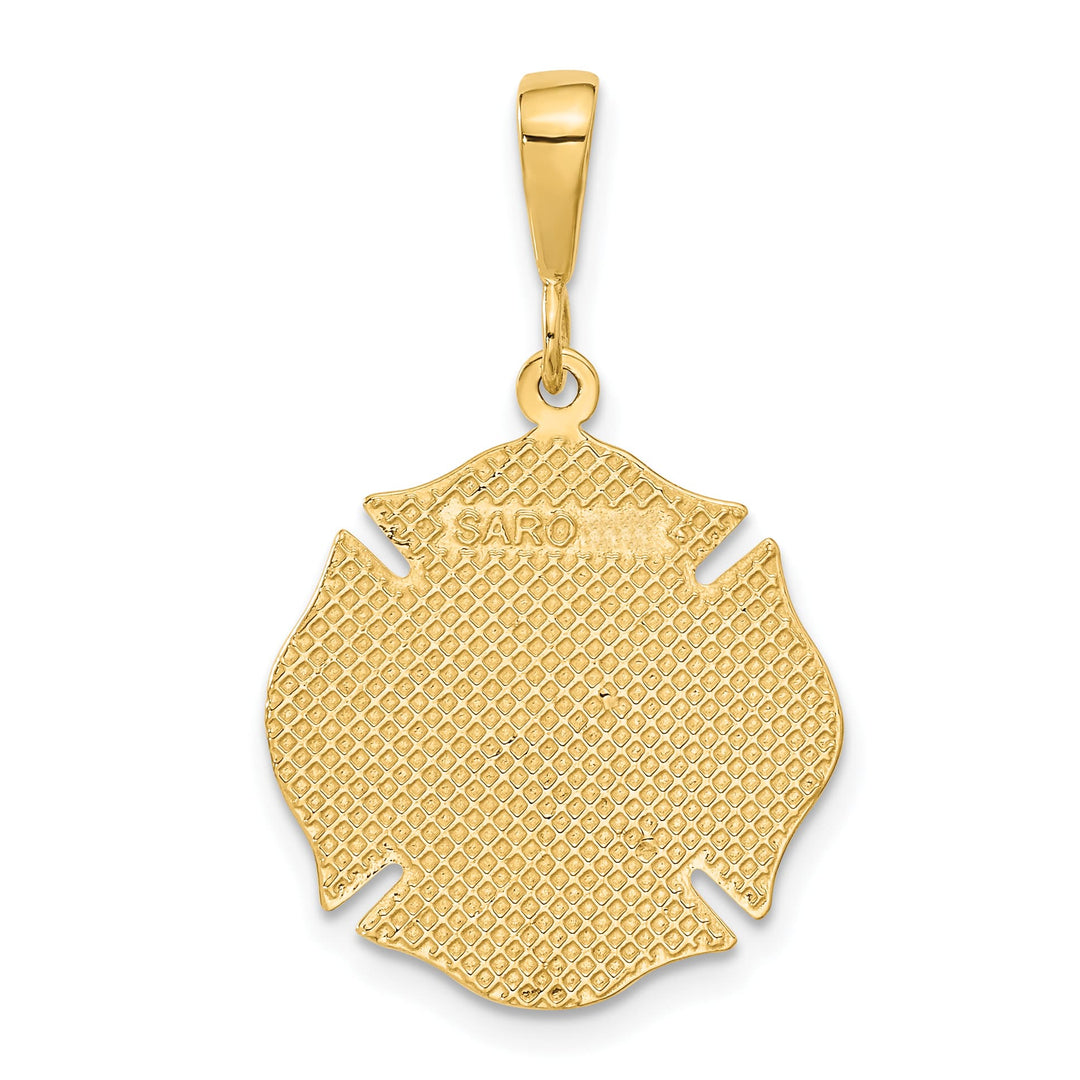 10K Yellow Gold Fire Rescue Medal Pendant