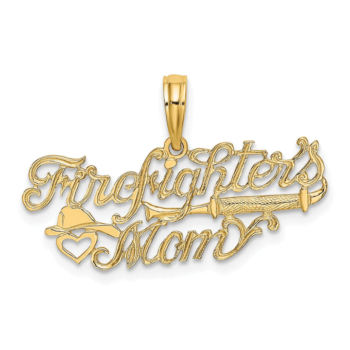 10K Yellow Gold FIREFIGHTER'S MOM Script Charm