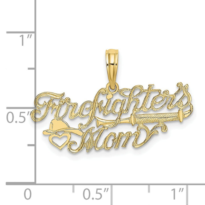 10K Yellow Gold FIREFIGHTER'S MOM Script Charm