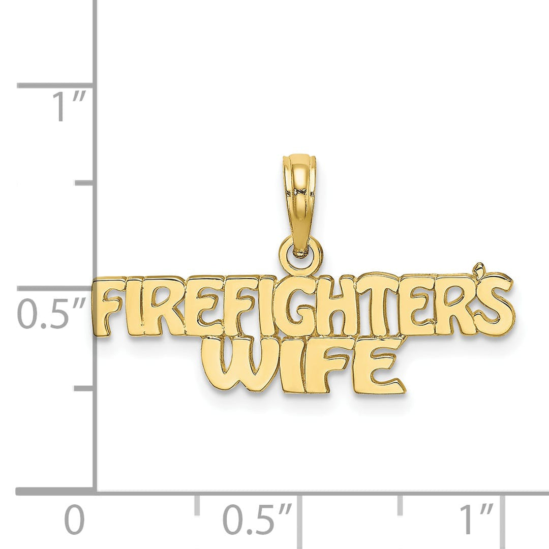 10K Yellow Gold FIREFIGHTER'S Wife Charm