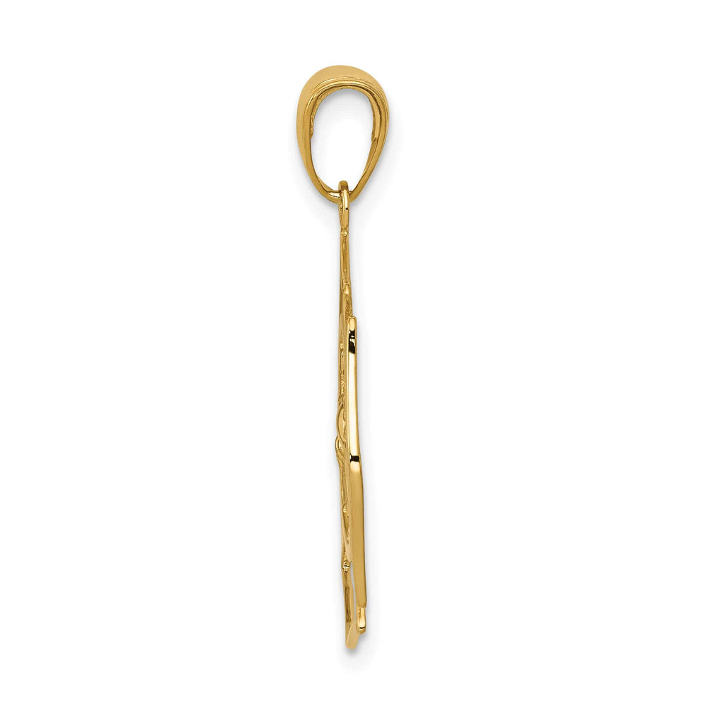 10K Yellow Gold Fireman Shield Pendant