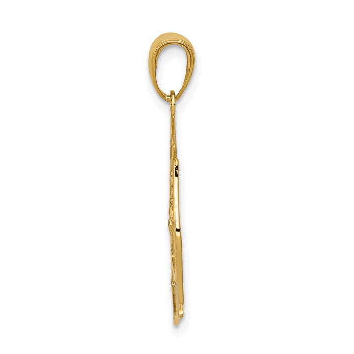 10K Yellow Gold Fireman Shield Pendant