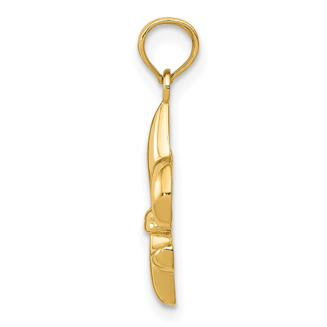 10K Yellow Gold Fleur De Lis Pendant
