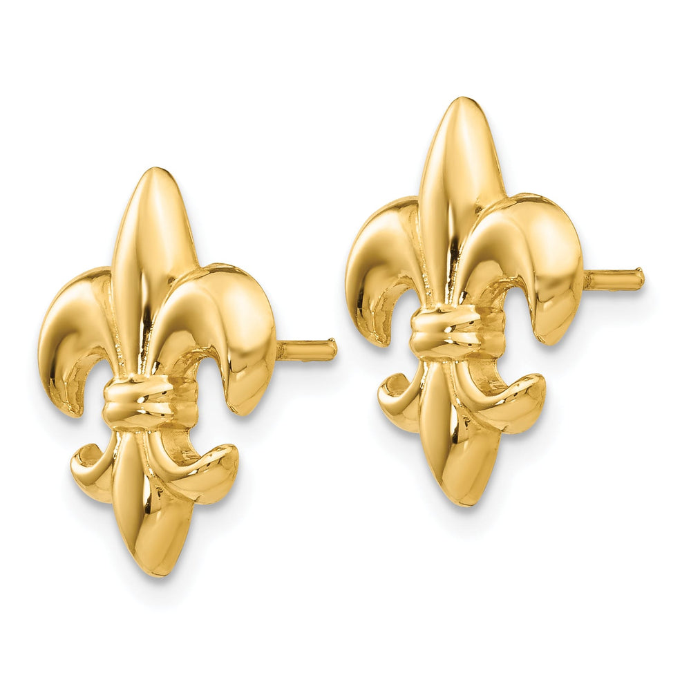 10k Yellow Gold Fleur-De-Lis Post Earrings