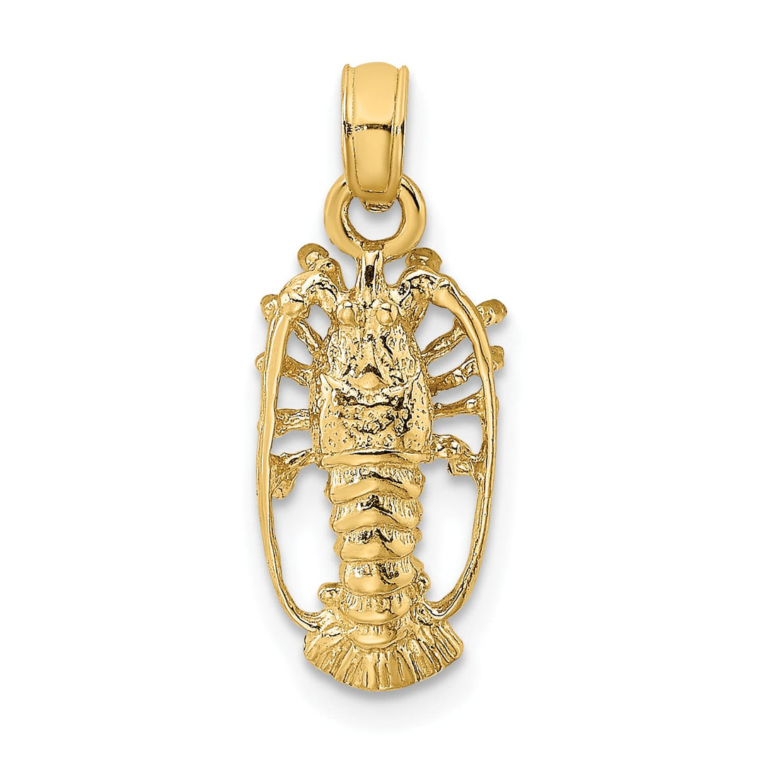 10K Yellow Gold Florida Spiny Lobster with Out Claws Charm