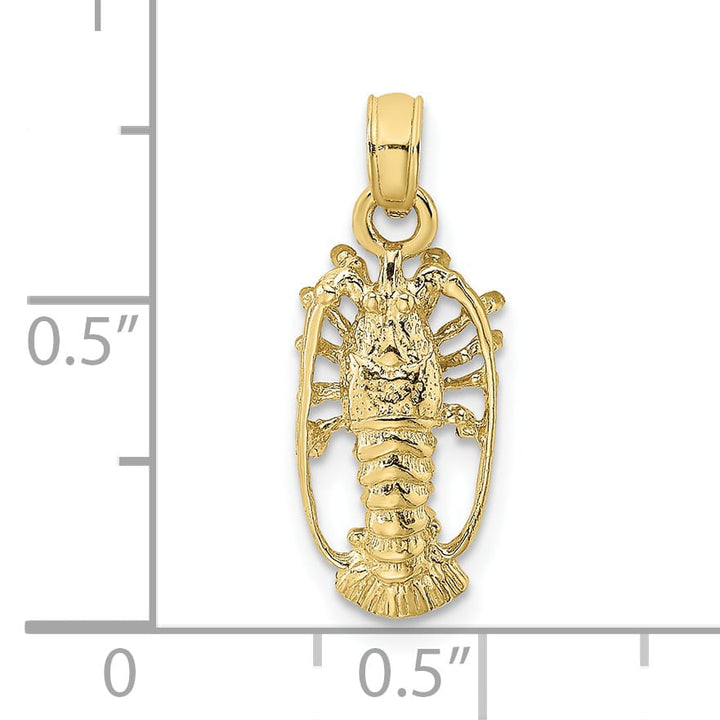 10K Yellow Gold Florida Spiny Lobster with Out Claws Charm