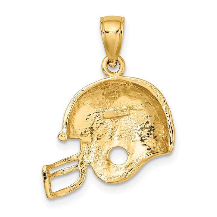 10K Yellow Gold Football Helmet Pendant, Large