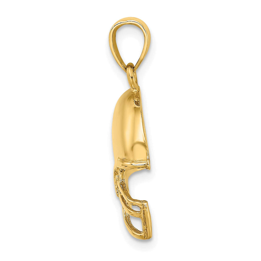 10K Yellow Gold Football Helmet Pendant, Large
