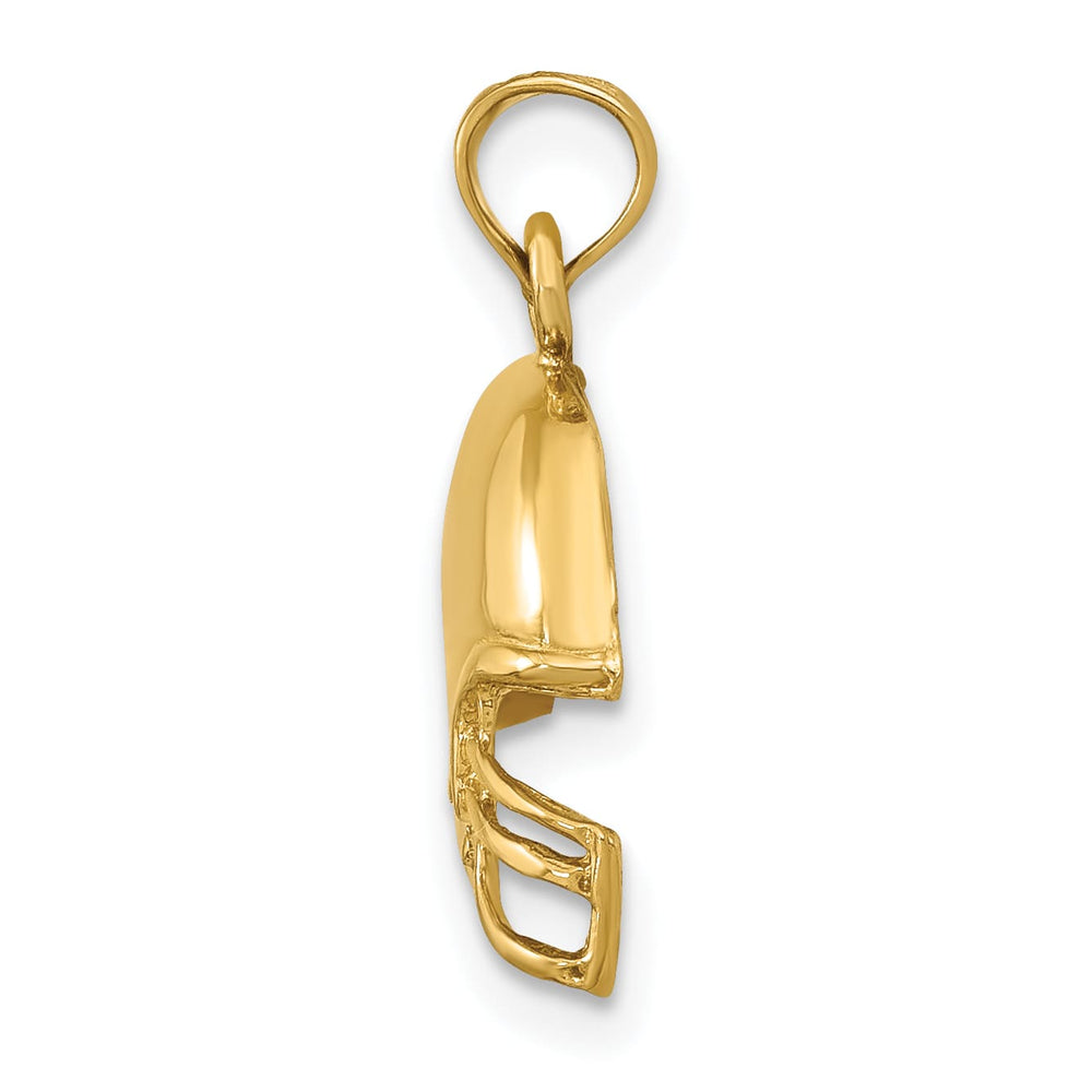 10K Yellow Gold Football Helmet Pendant, Small