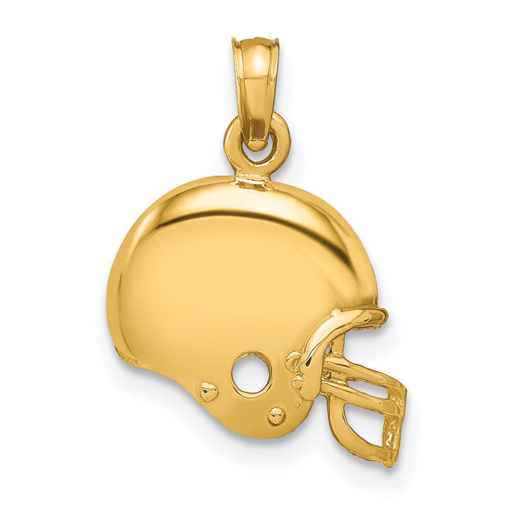 10K Yellow Gold Football Helmet Pendant, Small