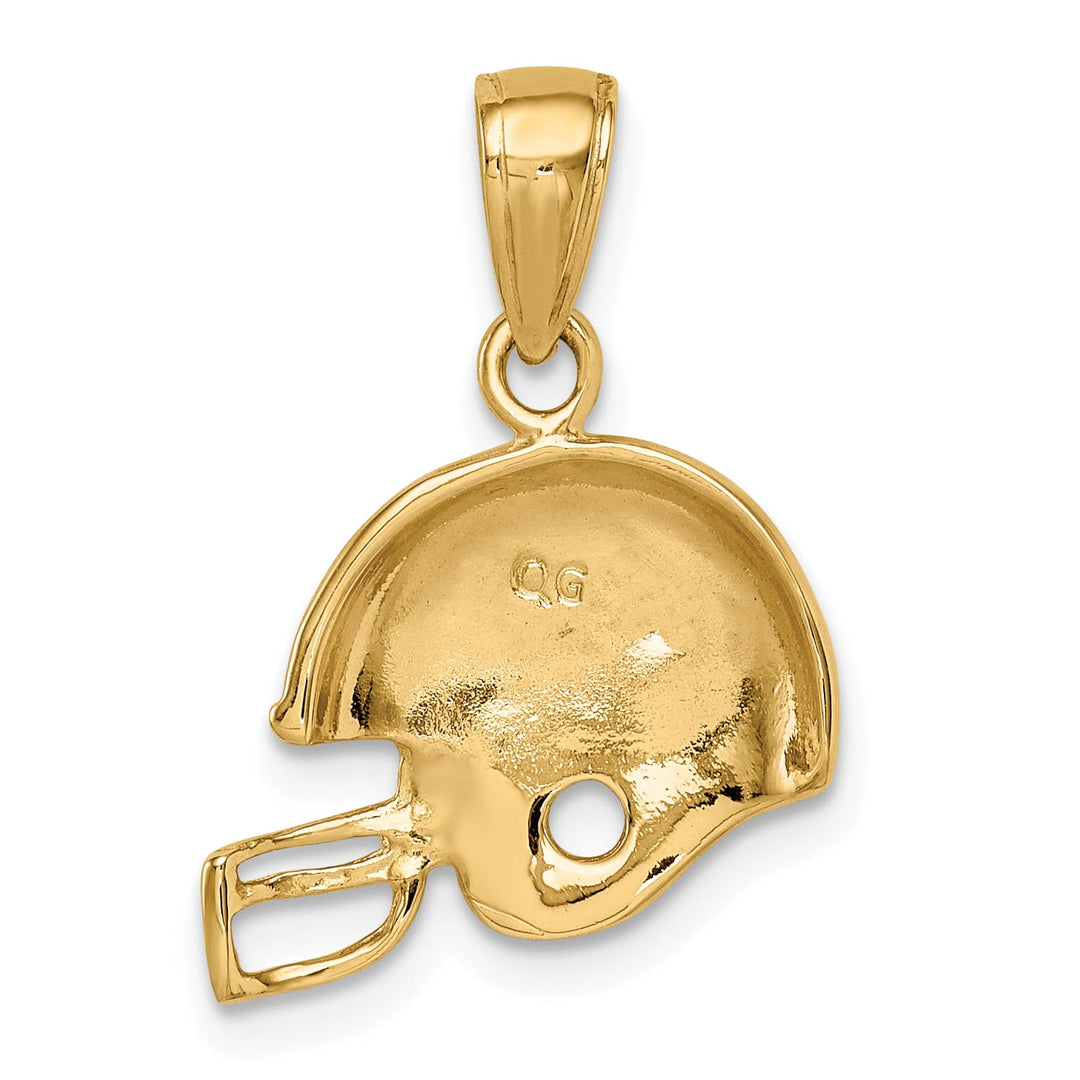 10K Yellow Gold Football Helmet Pendant, Small