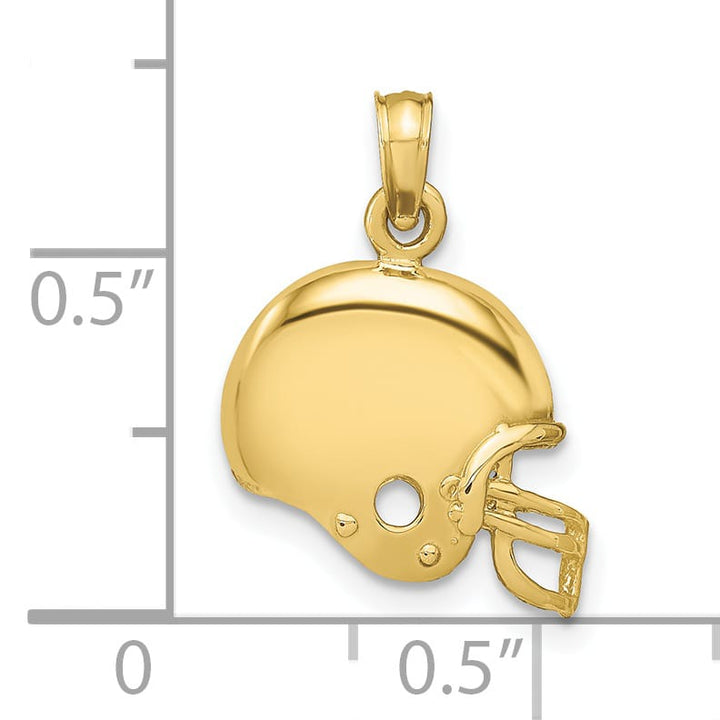 10K Yellow Gold Football Helmet Pendant, Small