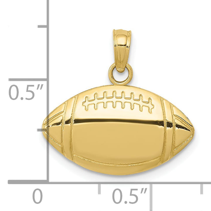 10K Yellow Gold Football Pendant
