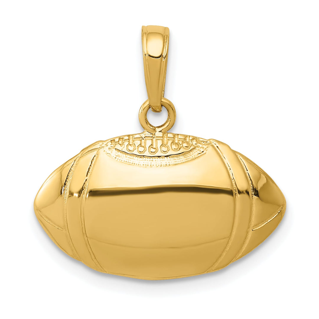 10K Yellow Gold Football Profile Pendant