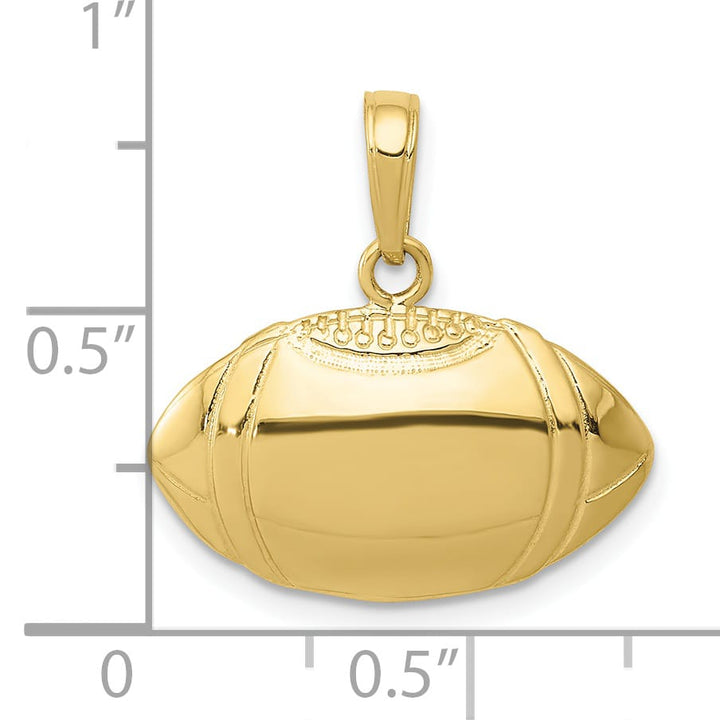 10K Yellow Gold Football Profile Pendant