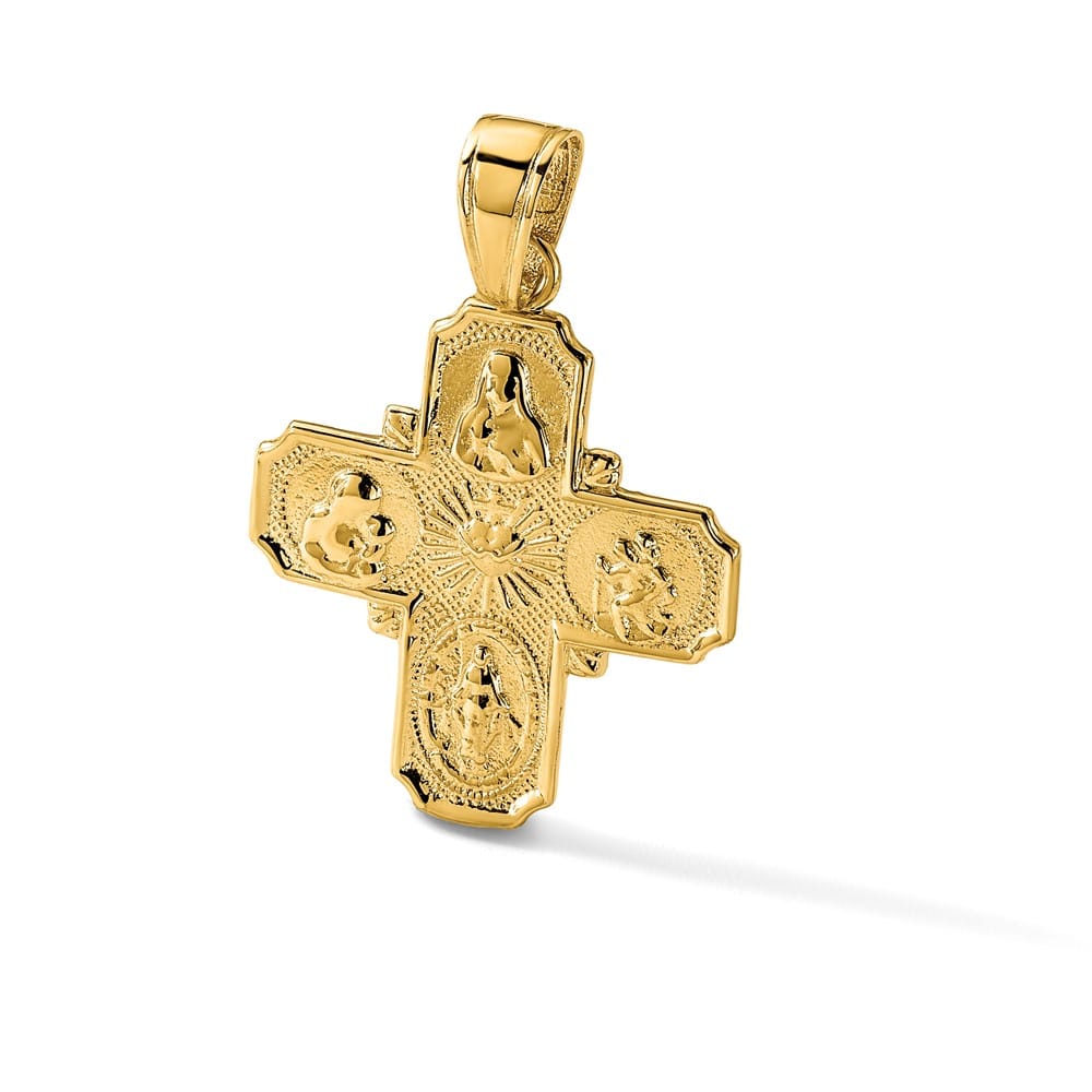 10K Yellow Gold Four Way 19.1 mm x 17.5 mm Medal