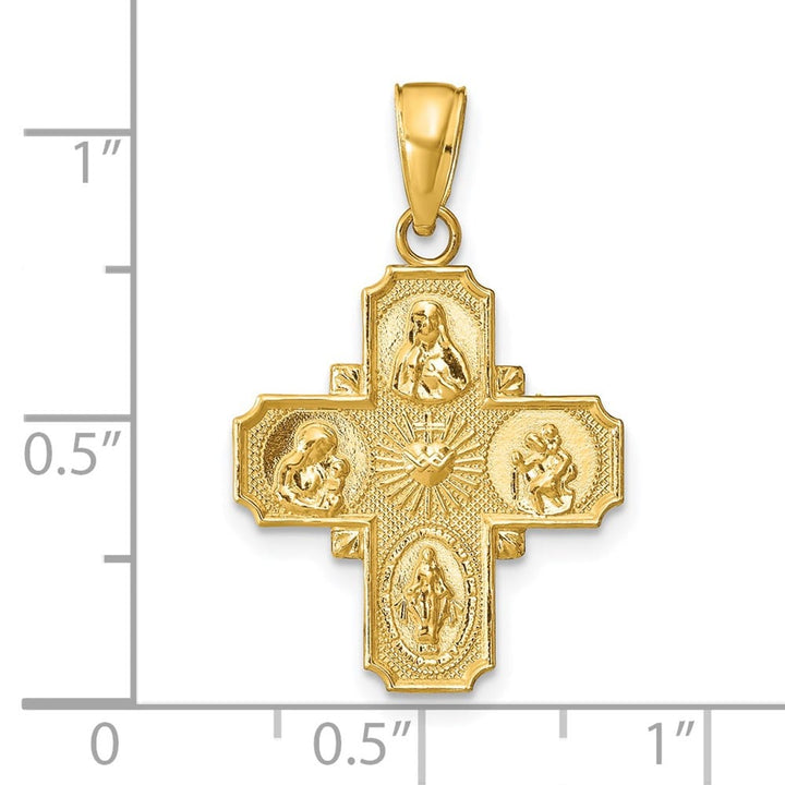 10K Yellow Gold Four Way 19.1 mm x 17.5 mm Medal